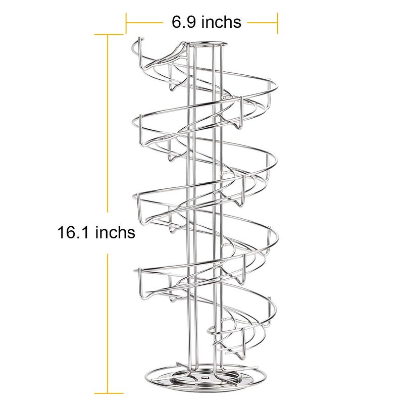 Toplife Spiral Design Stainless Steel Egg Skelter Dispenser Rack,Storage Display Rack,Silver - Image 2